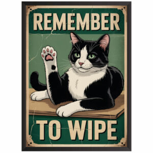 Plakat w ramce obraz smieszny kot to wipe
