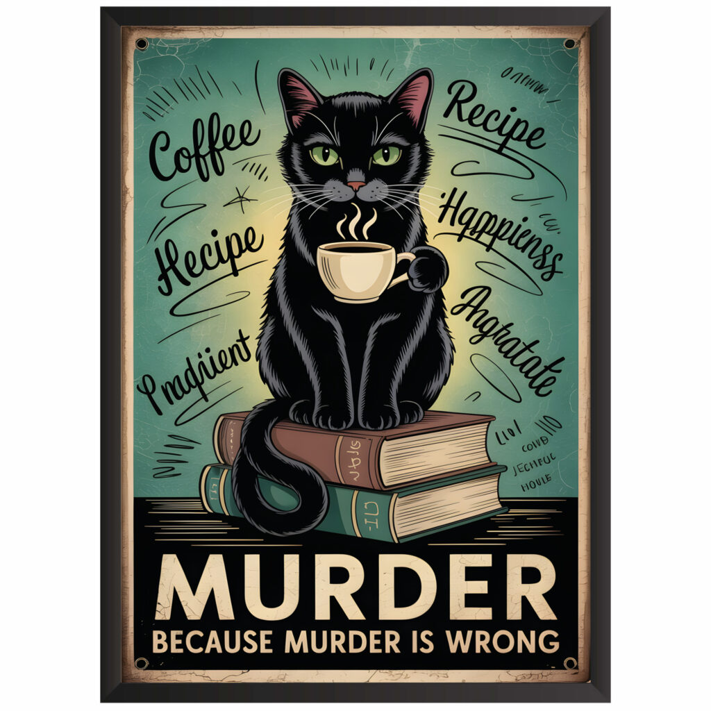 Plakat w ramce obraz smieszny kot murder
