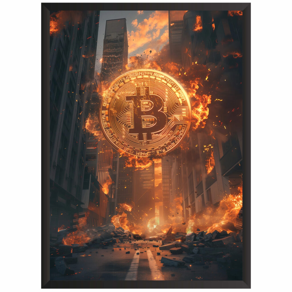 Plakat obraz w ramce młodzieżowy Bitcoin