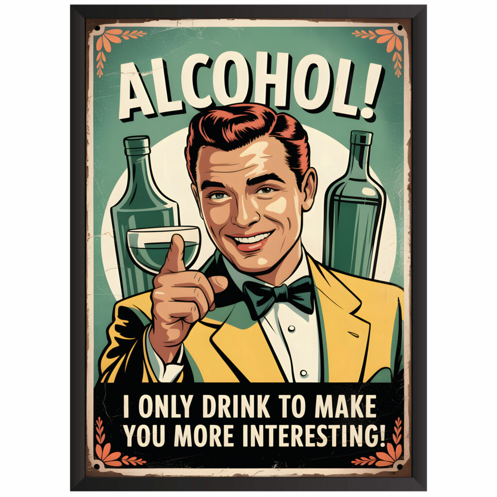 Plakat obraz w stylu retro Alcohol