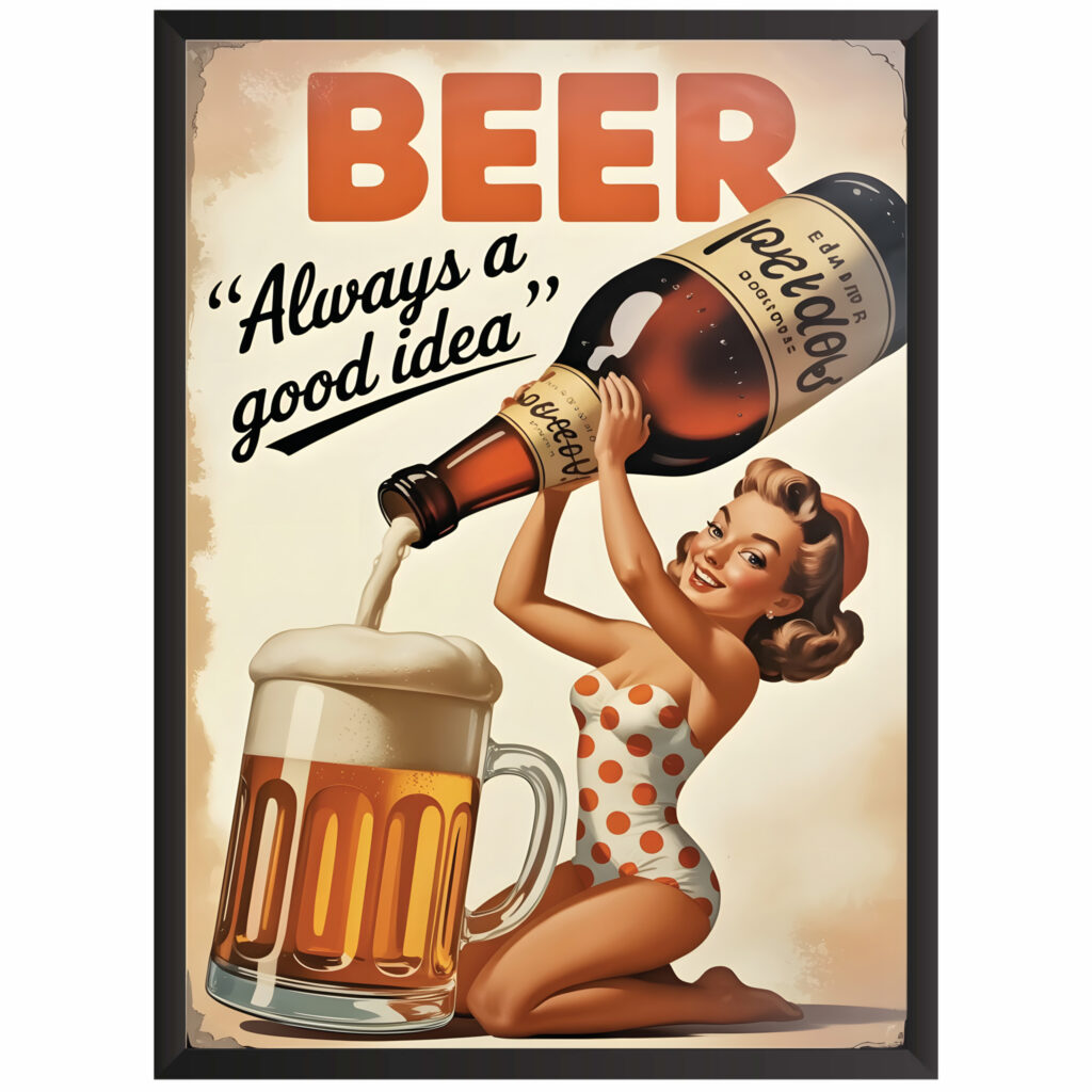 Plakat obraz w stylu retro Beer