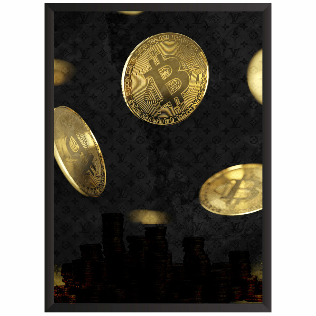 Plakat obraz w ramce młodzieżowy Bitcoin