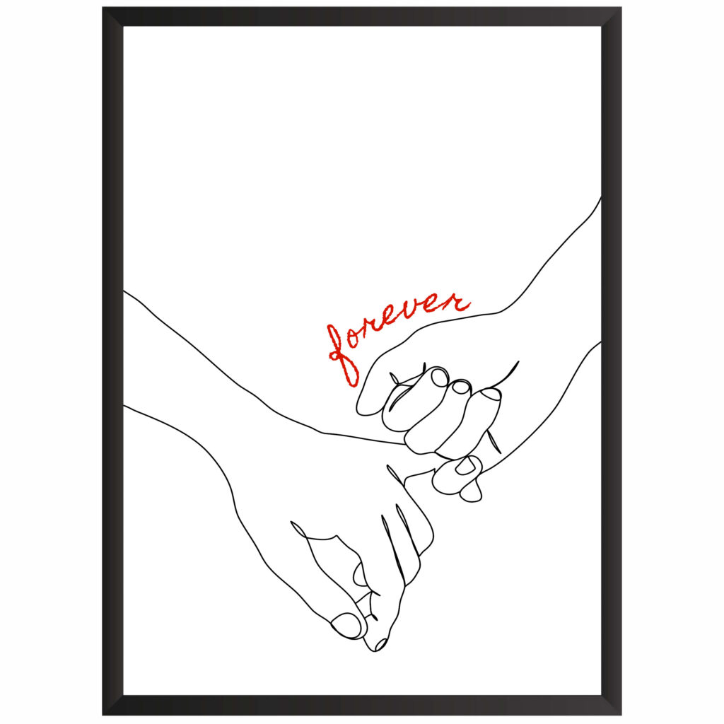 plakat w ramce obraz love miłość forever
