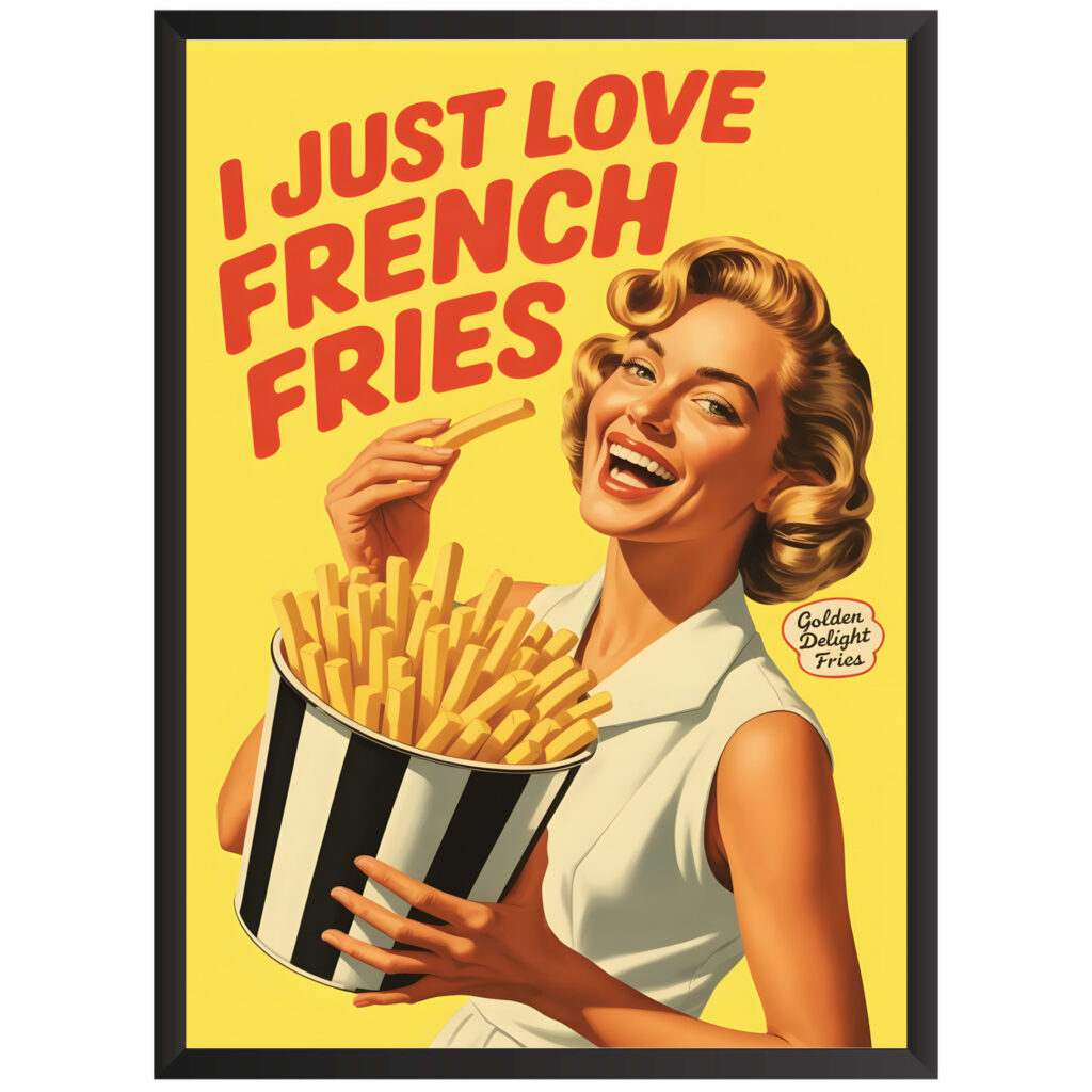 Plakat obraz w stylu retro fries