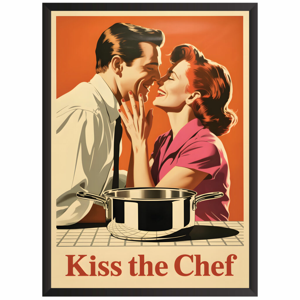 Plakat obraz w stylu retro kiss