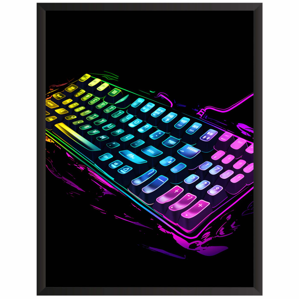 Plakat obraz w stylu gaming klawiatura