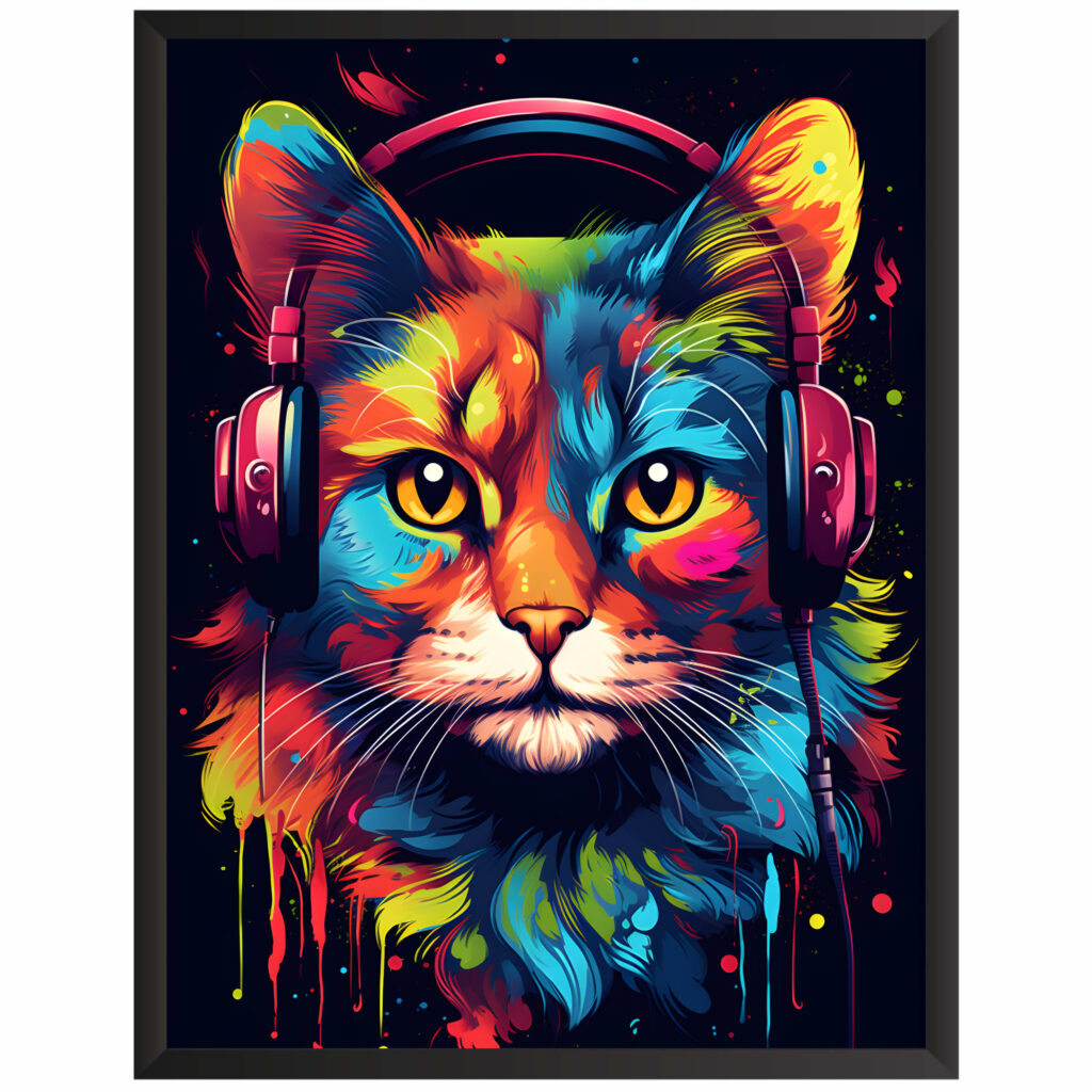 Plakat obraz w stylu gaming kot