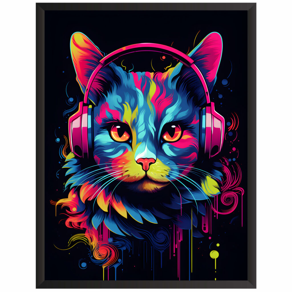 Plakat obraz w stylu gaming kot