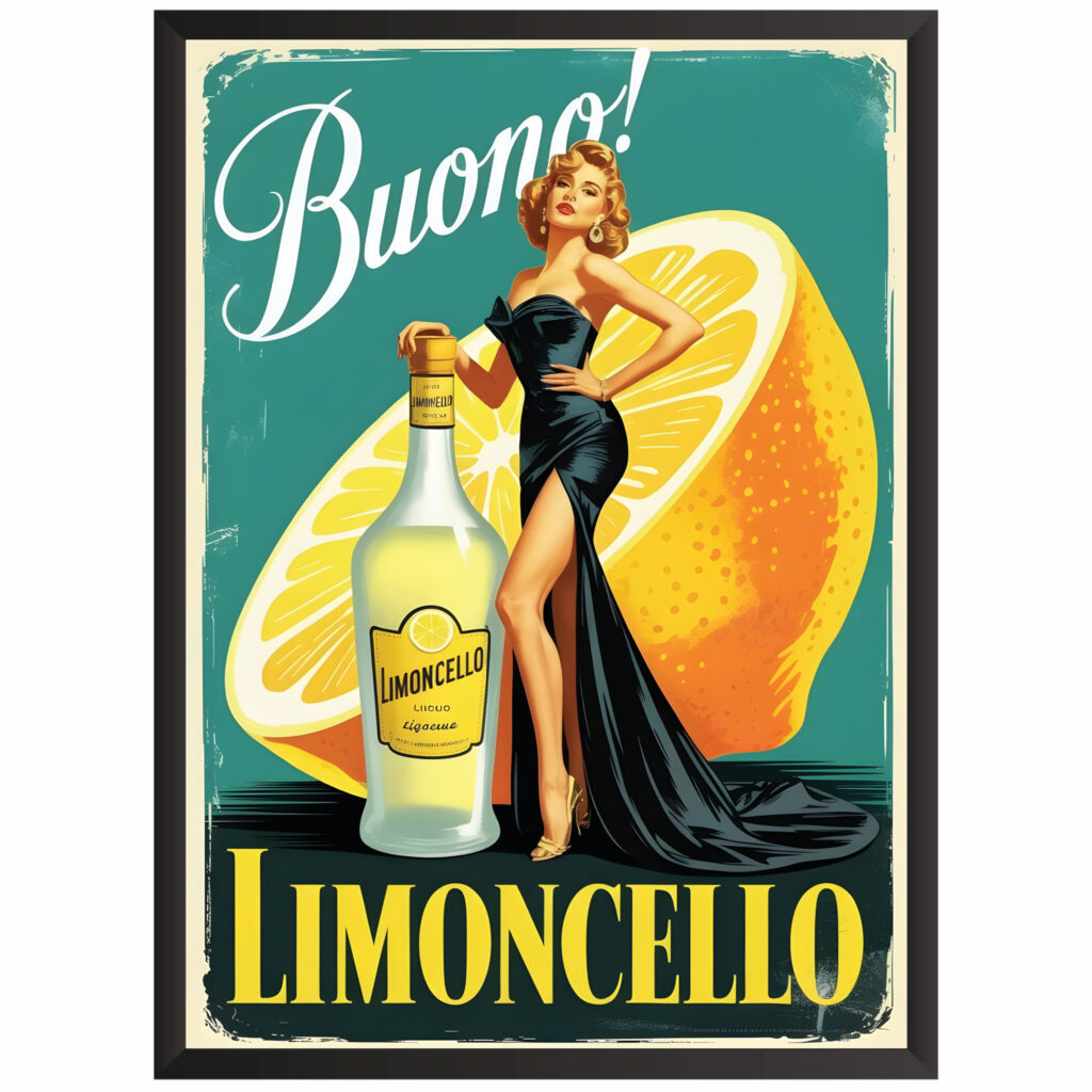 Plakat obraz w stylu retro better limoncello