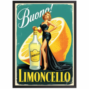 Plakat obraz w stylu retro better limoncello