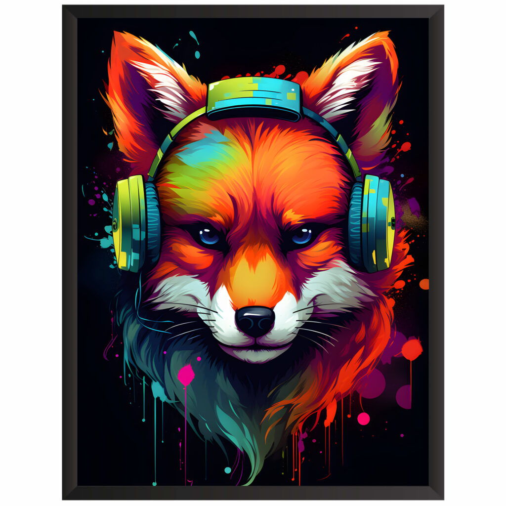 Plakat obraz w stylu gaming lis