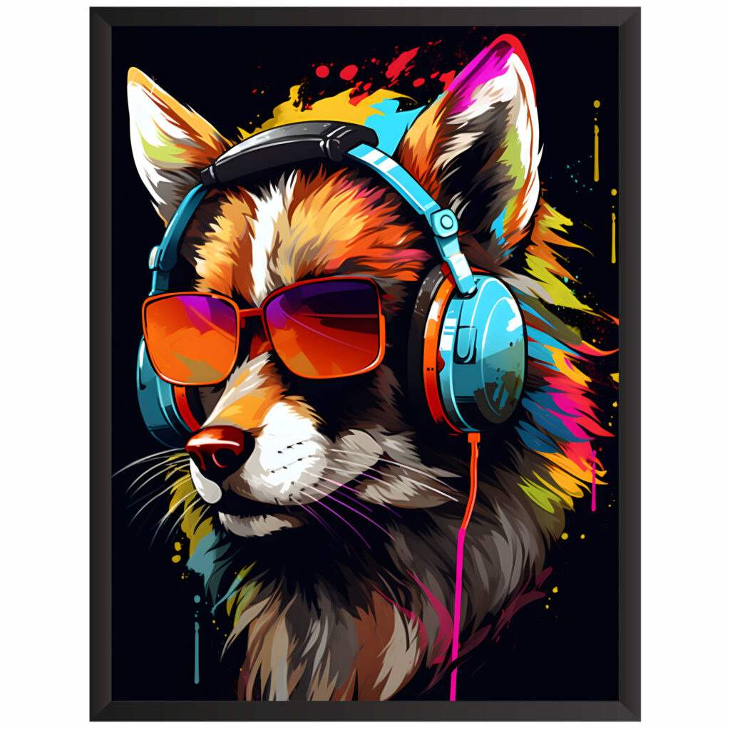 Plakat obraz w stylu gaming lis