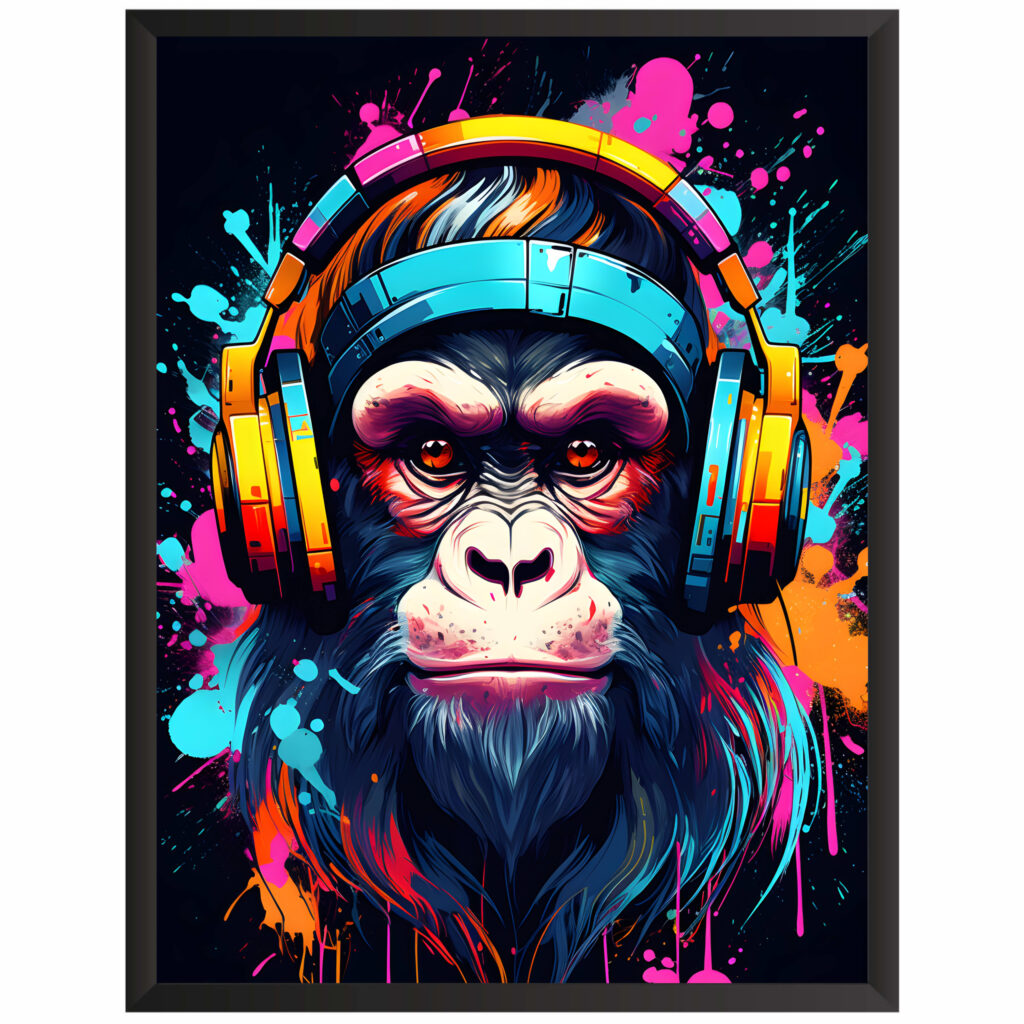 Plakat obraz w stylu gaming małpa