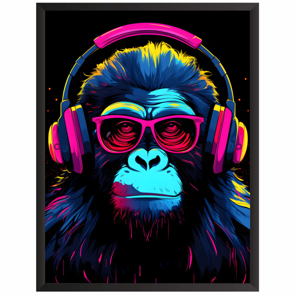 Plakat obraz w stylu gaming małpa