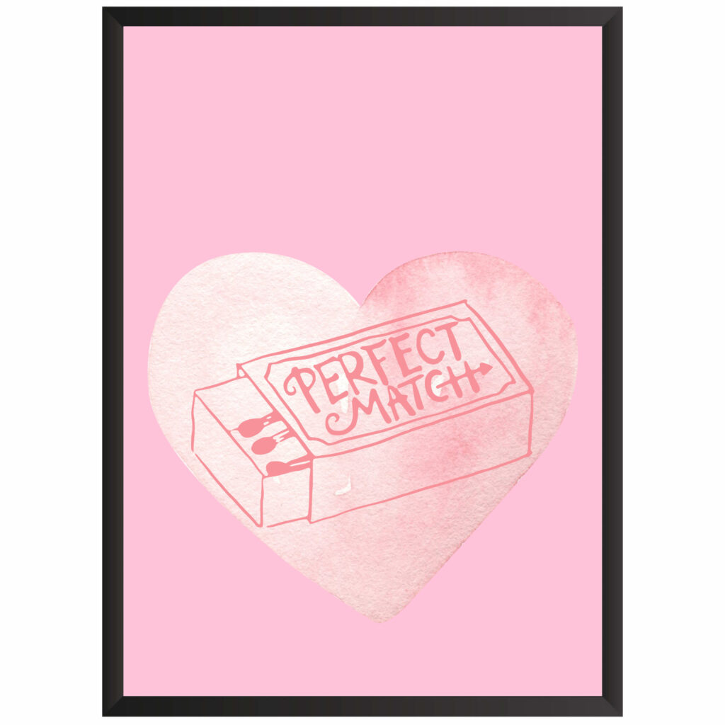 plakat w ramce obraz love miłość match