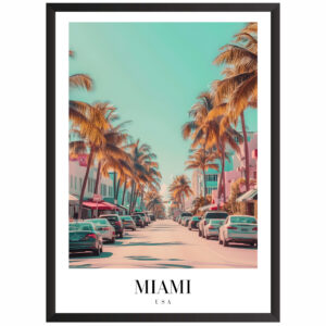 Plakat motyw podróżniczy Miami