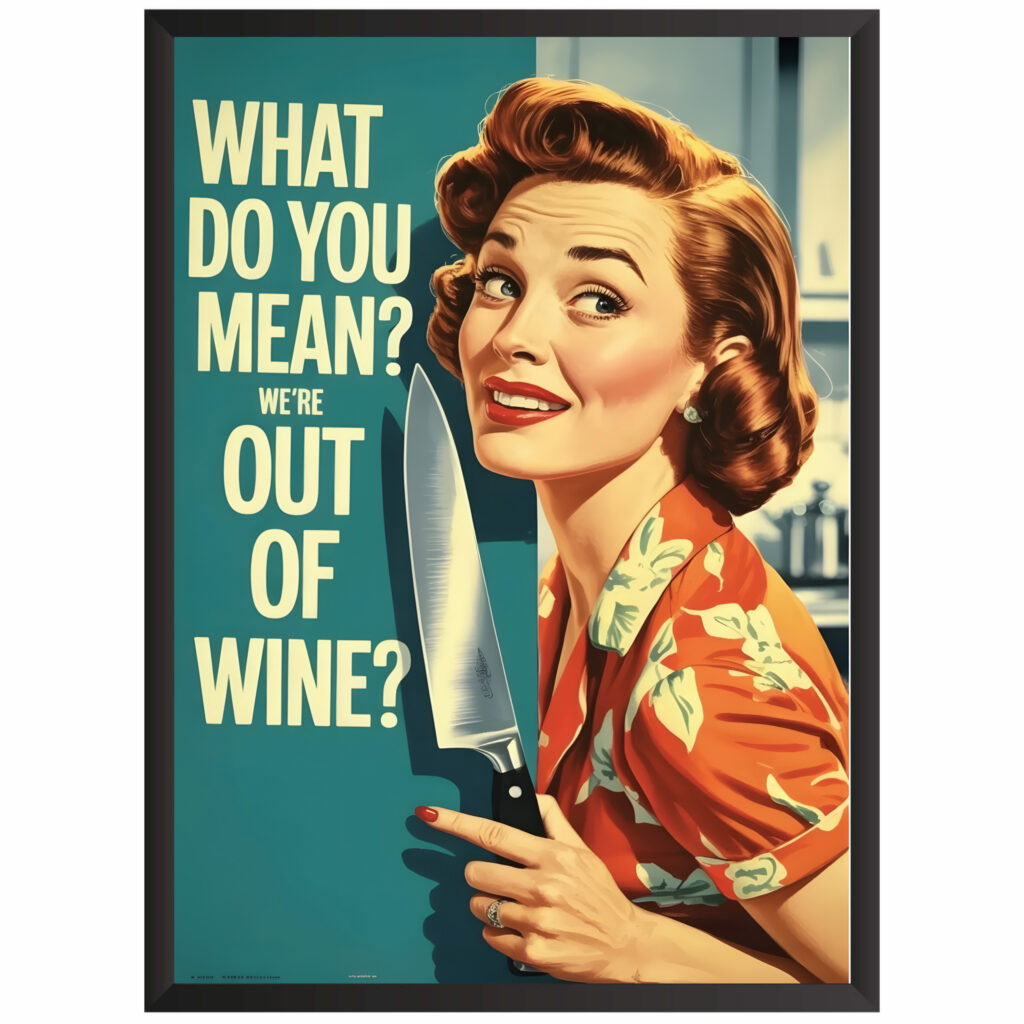 Plakat obraz w stylu retro better wine