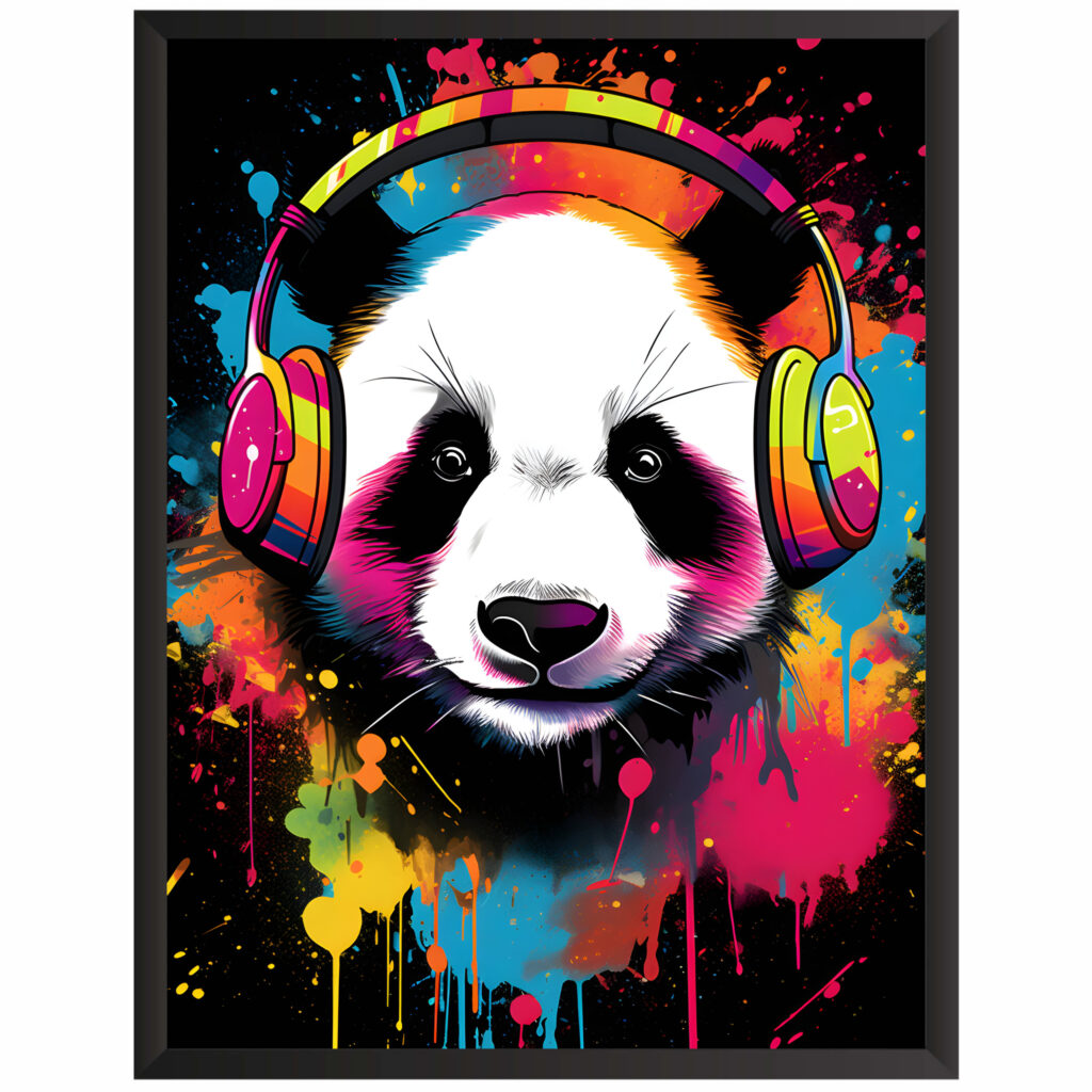 Plakat obraz w stylu gaming panda