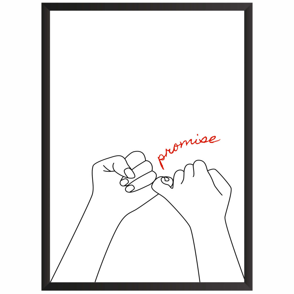 plakat w ramce obraz love miłość promise