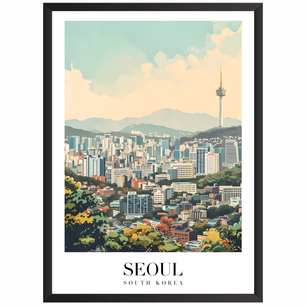 Plakat motyw podróżniczy Seoul