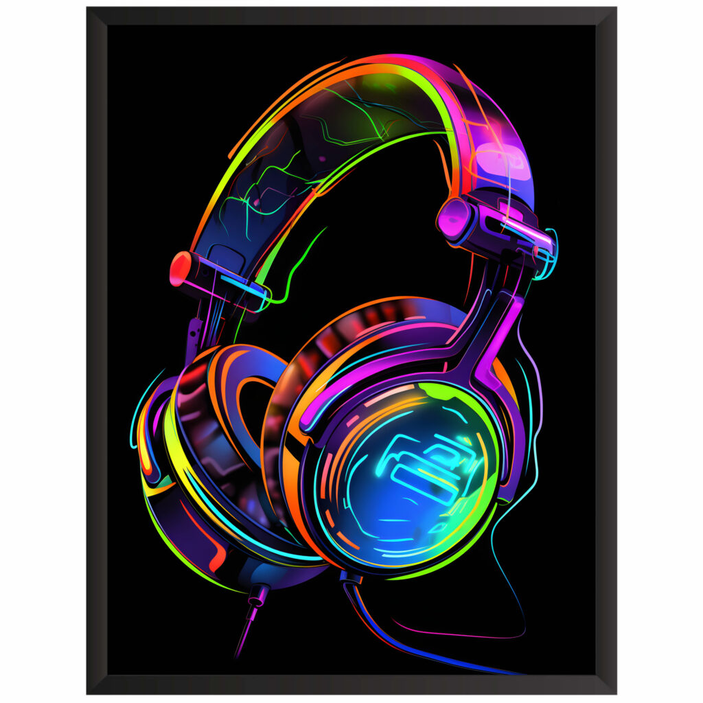 Plakat obraz w stylu gaming słuchawki