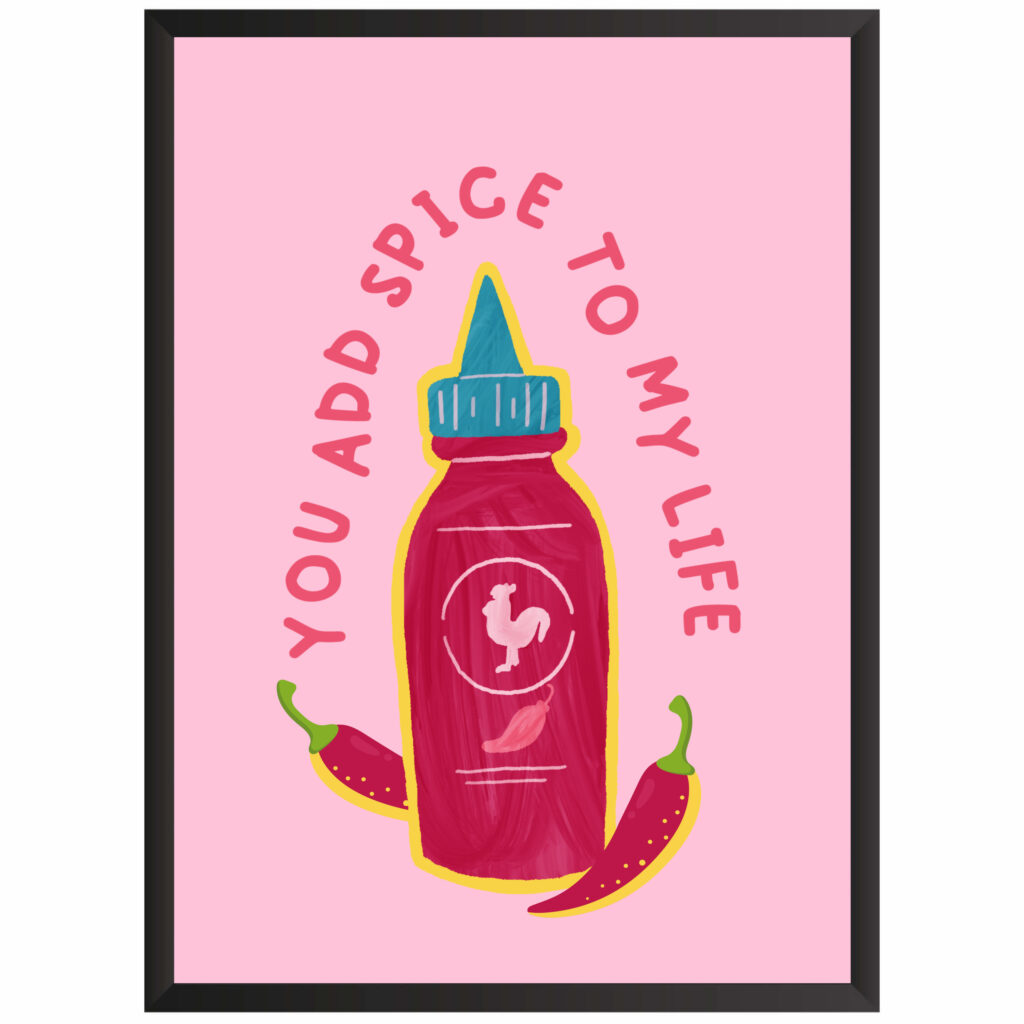 plakat w ramce obraz love miłość spice