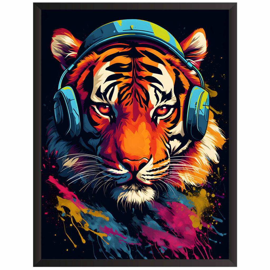 Plakat obraz w stylu gaming tygrys