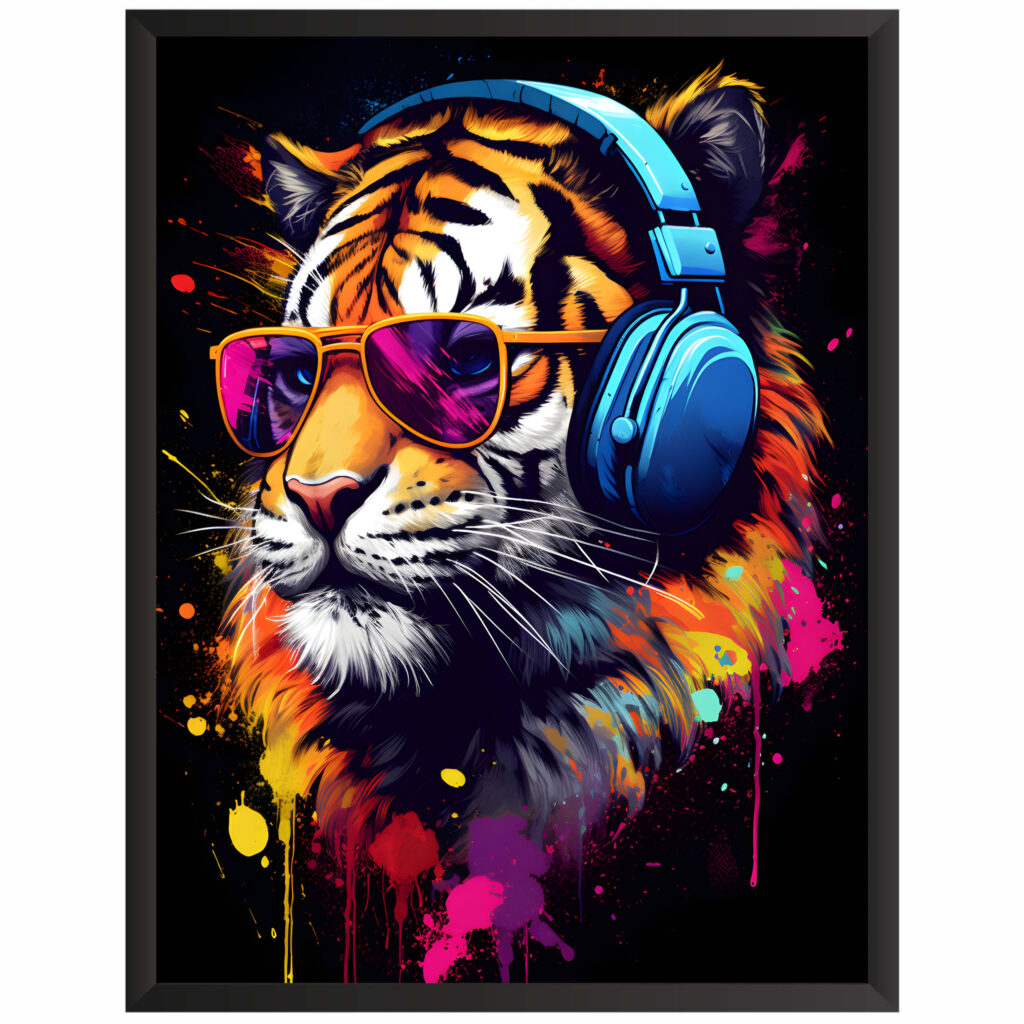 Plakat obraz w stylu gaming tygrys