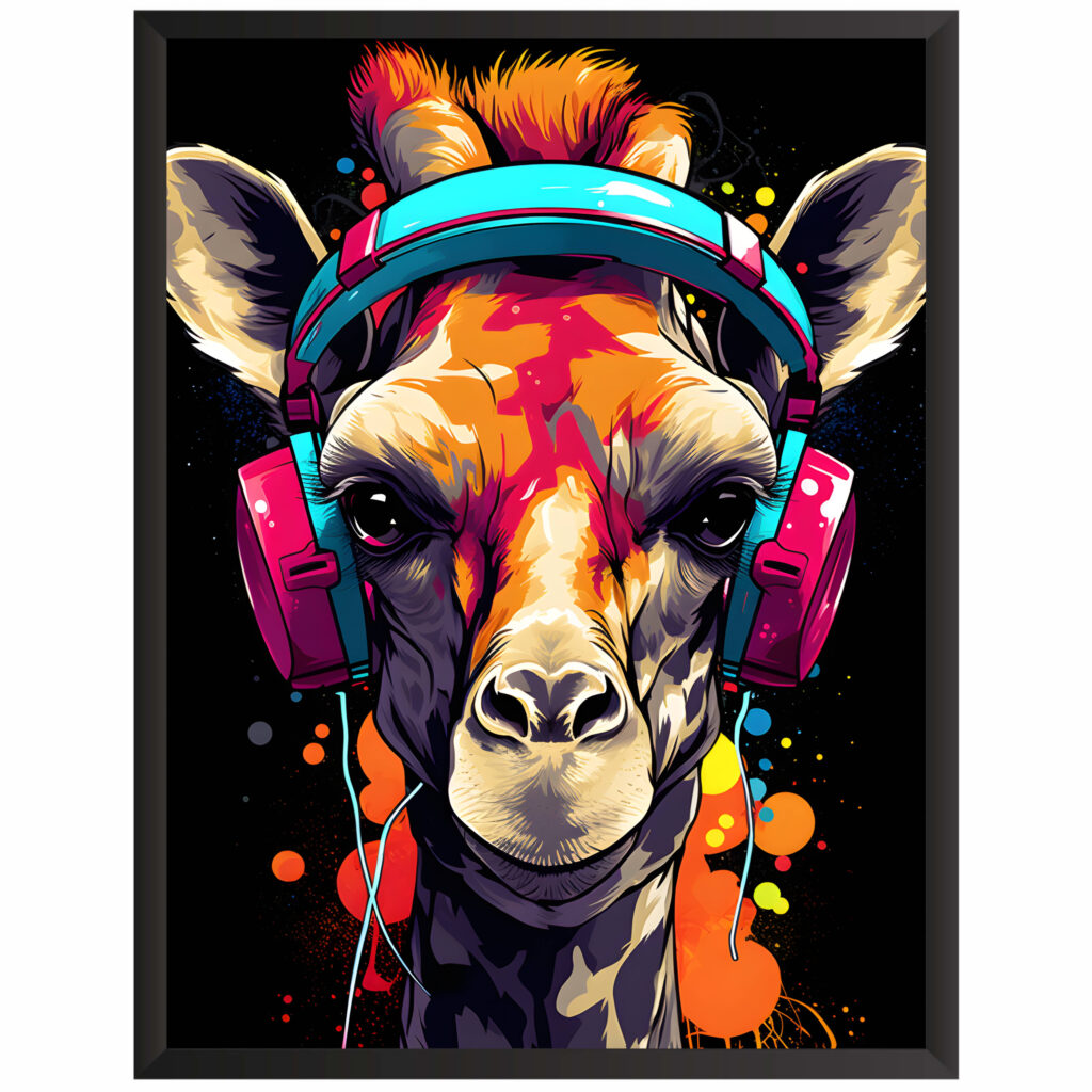Plakat obraz w stylu gaming żyrafa