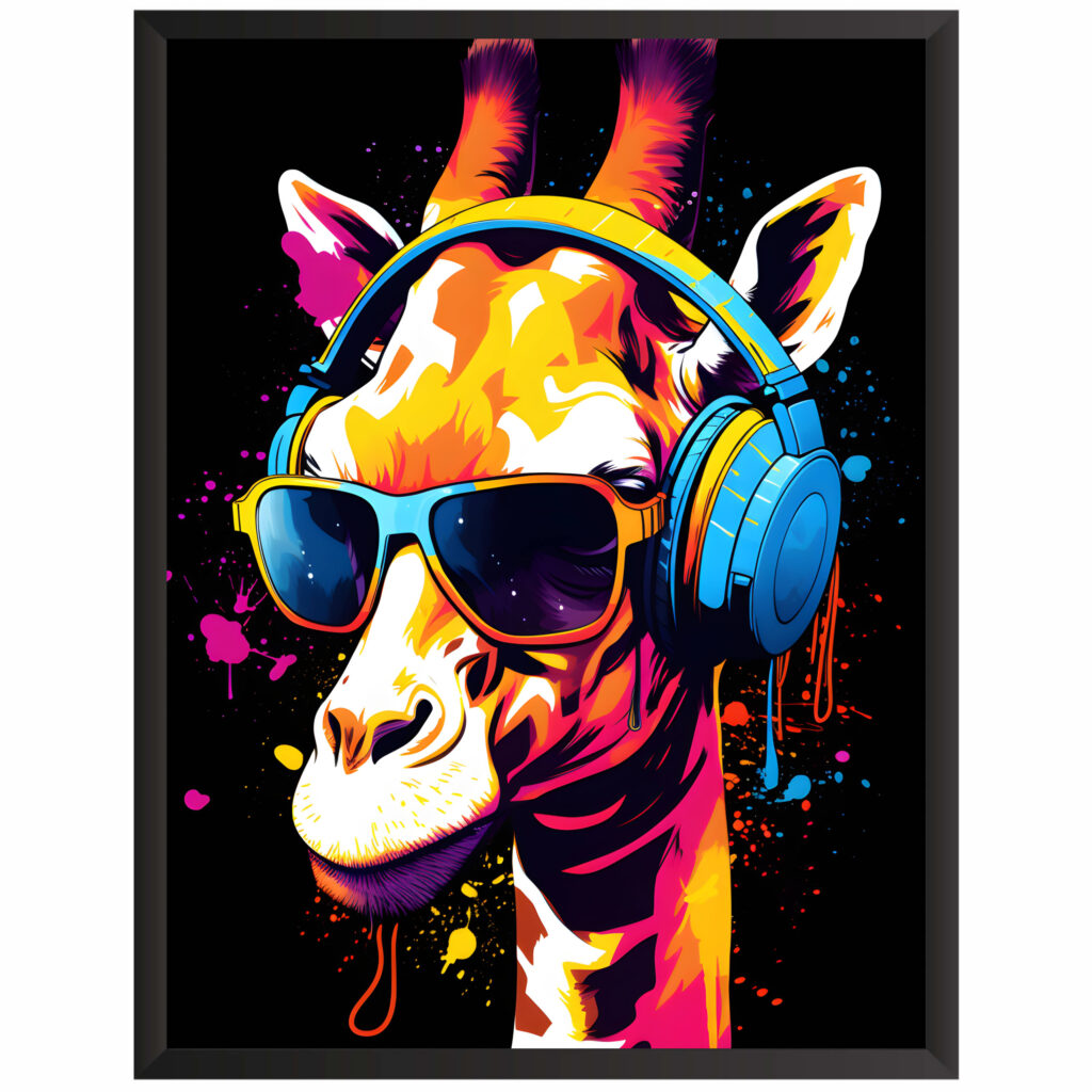 Plakat obraz w stylu gaming żyrafa